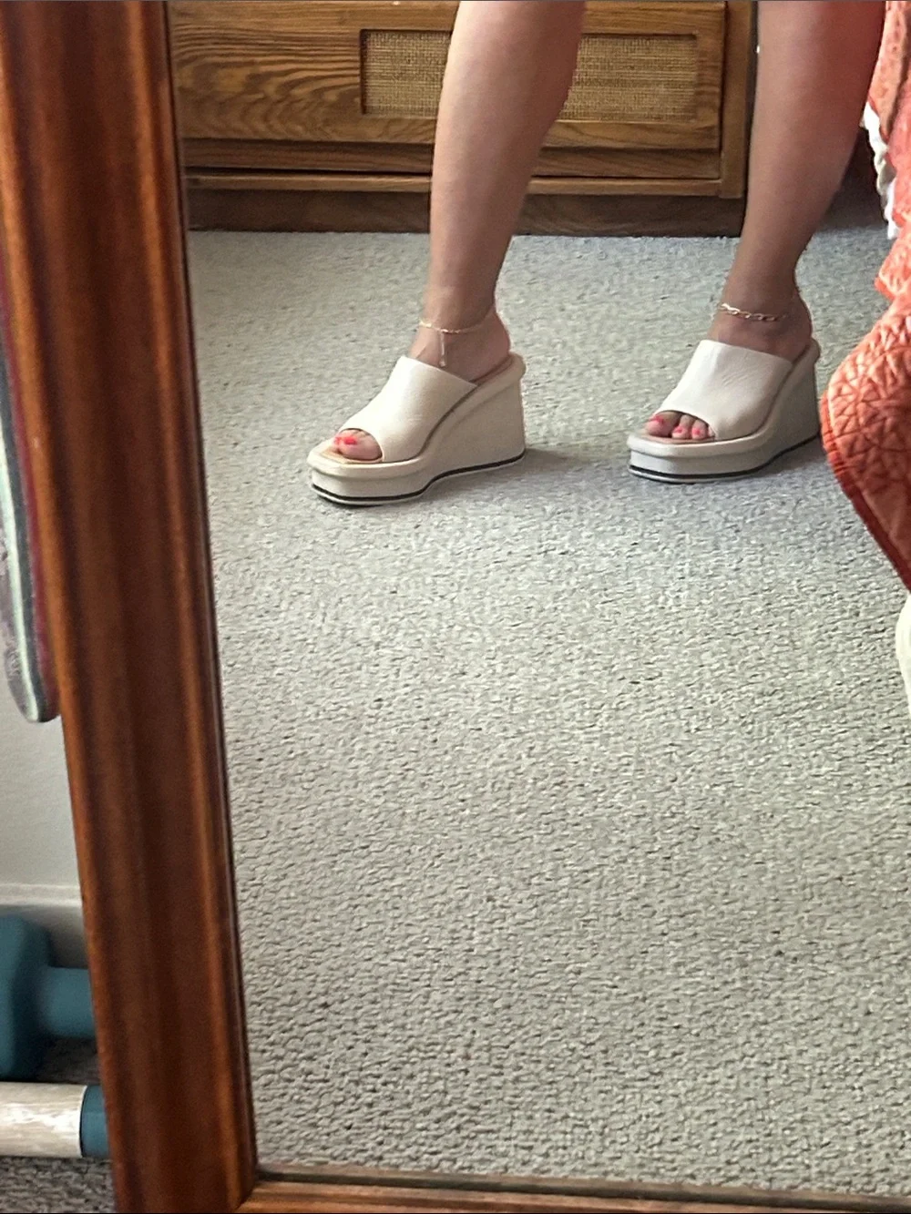 Paloma Barcelo Cream Platform Wedge Slide